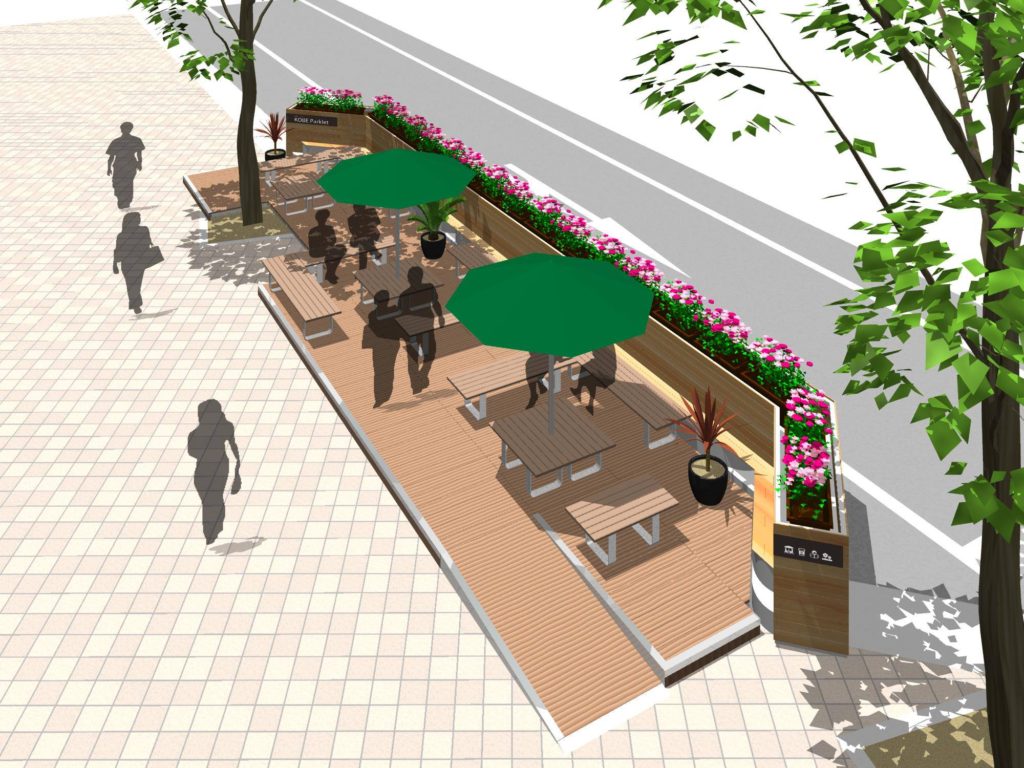 【10/13-】ついに、日本初！車道版パークレットが登場！「KOBEパークレット社会実験の実施 ～道路のリデザイン～」開催！